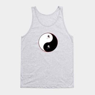 yin yang balance harmony design eastern philosophy skiing Tank Top